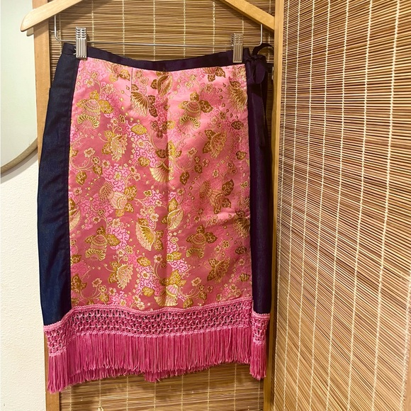 Poleci Y2K Wrap Fringe Skirt - Picture 2 of 4